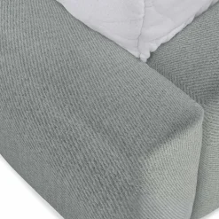 Letto matrimoniale 160x200cm con rete contenitore imbottito azzurro grigio Aluna
