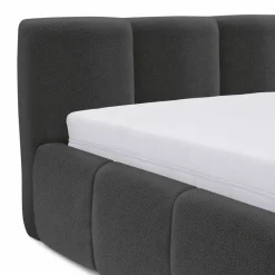 Letto matrimoniale 160x200cm con rete contenitore imbottito grigio scuro Aluna
