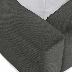Letto matrimoniale 160x200cm con rete contenitore imbottito grigio scuro Aluna
