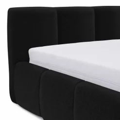Letto matrimoniale 160x200cm con rete contenitore imbottito nero Aluna