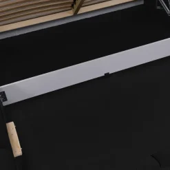 Letto matrimoniale 160x200cm con rete contenitore imbottito nero Aluna