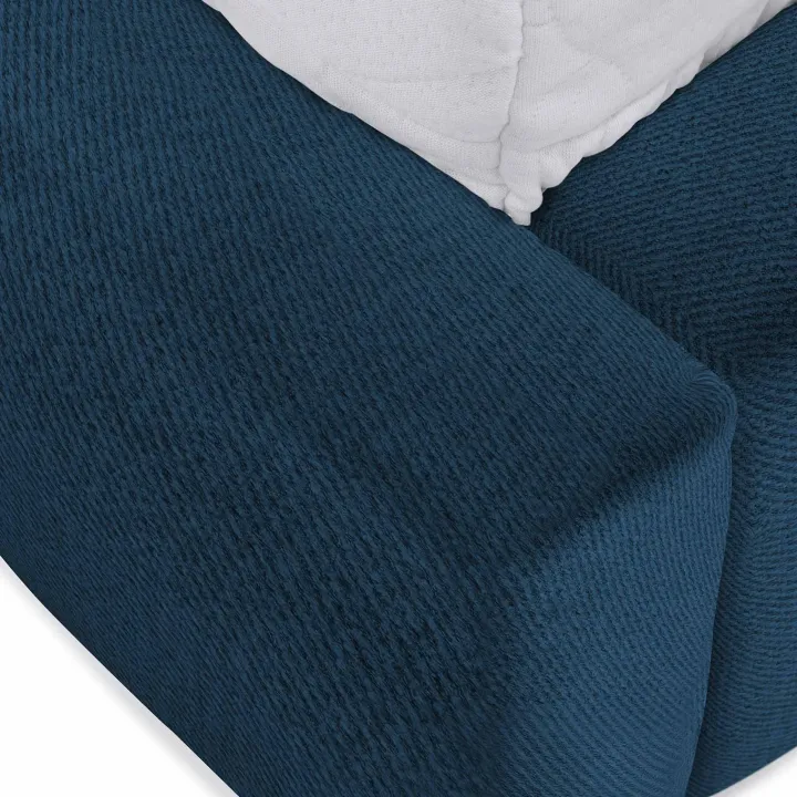 Letto matrimoniale 160x200cm con rete contenitore imbottito blu Aluna