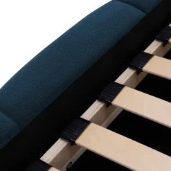 Letto matrimoniale 160x200cm con rete contenitore imbottito blu Aluna