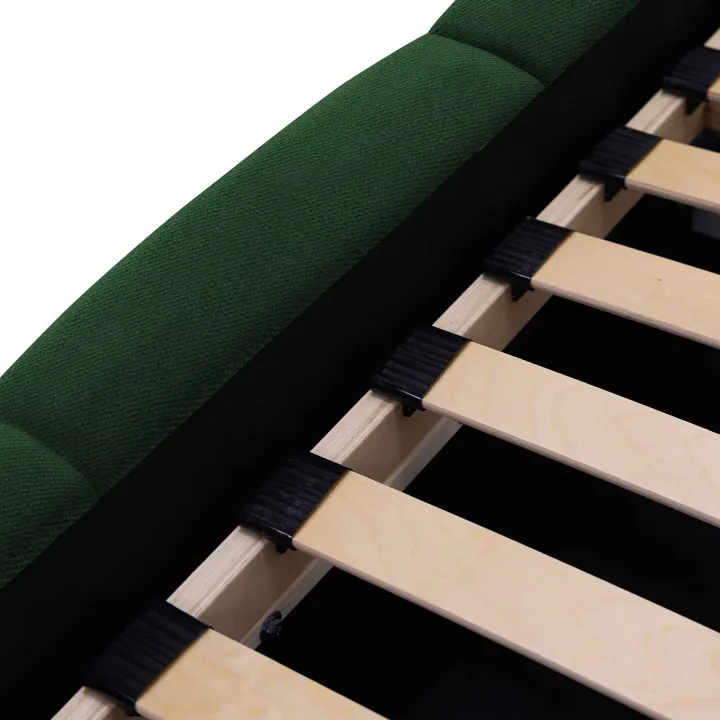 Letto matrimoniale 160x200cm con rete contenitore imbottito verde Aluna