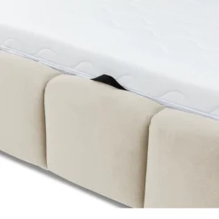 Letto matrimoniale 160x200 cm con rete contenitore imbottito beige Cometa