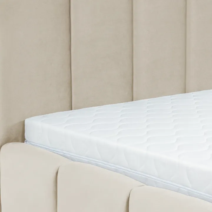 Letto matrimoniale 160x200 cm con rete contenitore imbottito beige Cometa