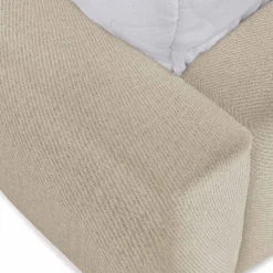 Letto matrimoniale 160x200cm con rete contenitore imbottito beige Aluna
