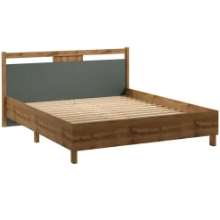 Letto matrimoniale 160x200 cm con rete a doghe rovere verde Leave