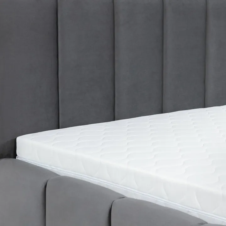 Letto matrimoniale 160x200 cm con rete contenitore imbottito grigio scuro Cometa