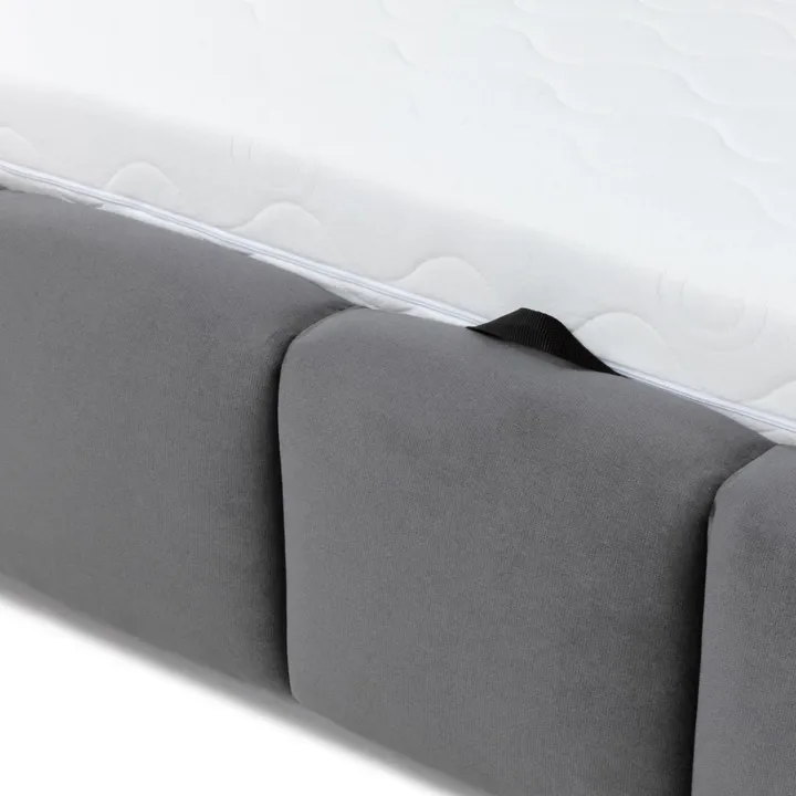 Letto matrimoniale 160x200 cm con rete contenitore imbottito grigio scuro Cometa