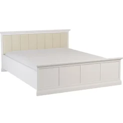 Letto matrimoniale 160x200 cm con rete a doghe shabby bianco Purro