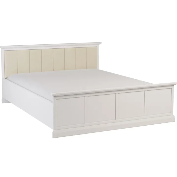 Letto matrimoniale 160x200 cm con rete a doghe shabby bianco Purro
