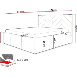 Letto matrimoniale 160x200 cm con rete contenitore imbottito beige Polaris