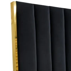 Letto matrimoniale 160x200cm con rete contenitore nero oro Esther