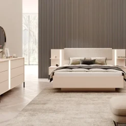 Letto matrimoniale 160x200cm contenitore con comodini beige Jolly