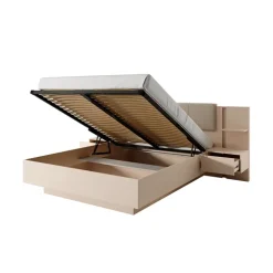 Letto matrimoniale 160x200cm contenitore con comodini beige Jolly