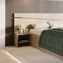 Letto matrimoniale 160x200cm contenitore con comodini rovere sonoma Camilla Gihome®