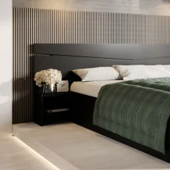 Letto matrimoniale 160x200cm contenitore con comodini antracite Camilla Gihome®