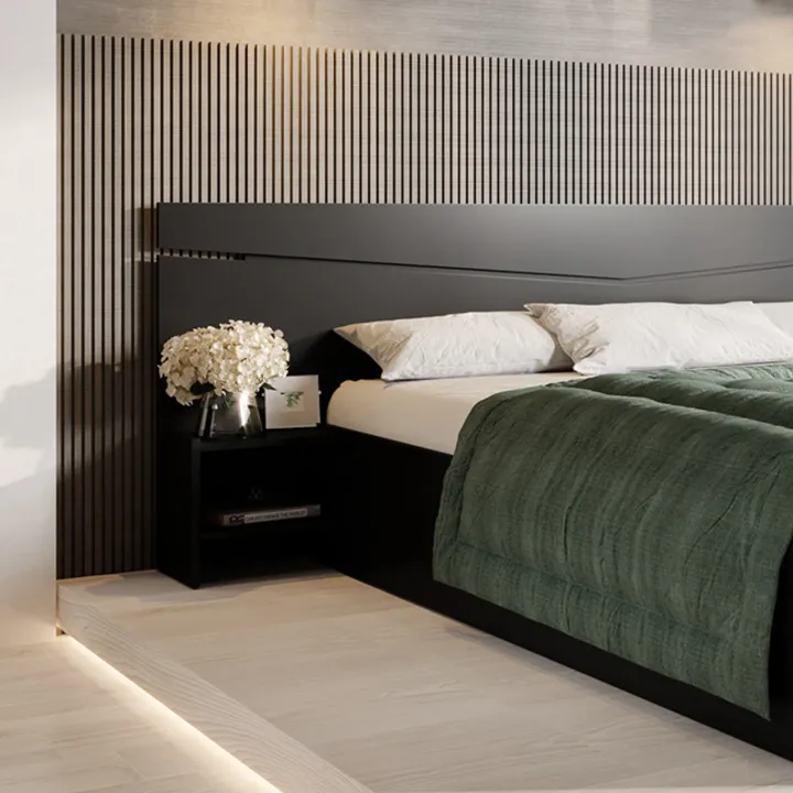 Letto matrimoniale 160x200cm contenitore con comodini antracite Camilla Gihome®