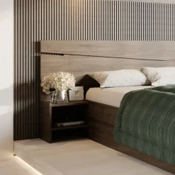 Letto matrimoniale 160x200cm contenitore con comodini noce Camilla Gihome®