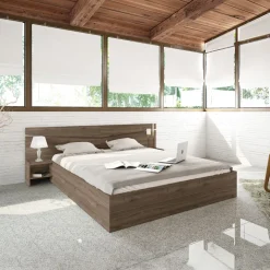Letto matrimoniale 160x200cm contenitore con comodini noce Camilla Gihome®