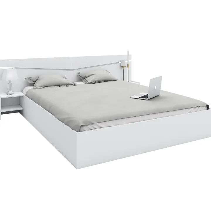 Letto matrimoniale 160x200cm contenitore con comodini bianco opaco Camilla Gihome®