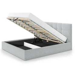 Letto matrimoniale 160x200cm contenitore imbottito grigio chiaro Silla