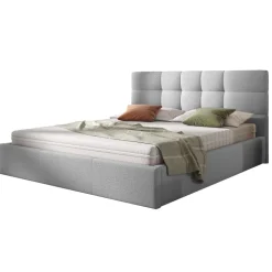 Letto matrimoniale 160x200cm contenitore imbottito grigio chiaro Silla
