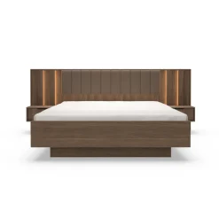 Letto matrimoniale 160x200cm contenitore camera da letto noce Bois