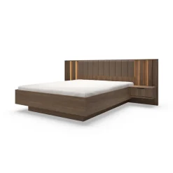 Letto matrimoniale 160x200cm contenitore camera da letto noce Bois