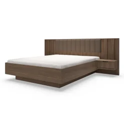 Letto matrimoniale 160x200cm contenitore camera da letto noce Bois