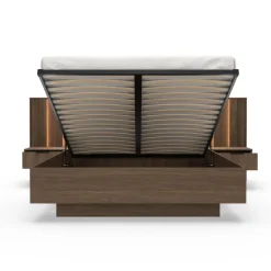 Letto matrimoniale 160x200cm contenitore camera da letto noce Bois