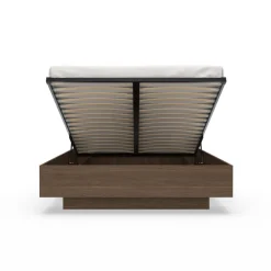 Letto matrimoniale 160x200cm contenitore camera da letto noce Bois