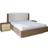 Letto matrimoniale 160x200 cm contenitore con comodini rovere chiaro e rovere scuro Pitigliano