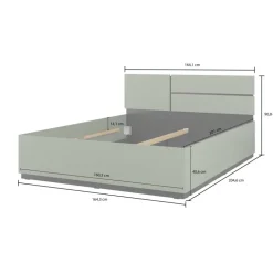 Letto matrimoniale 160x200cm contenitore con rete a doghe testiera reversibile bianco opaco Lolla