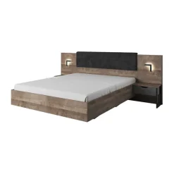 Letto matrimoniale 160x200cm grigio quercia Dable