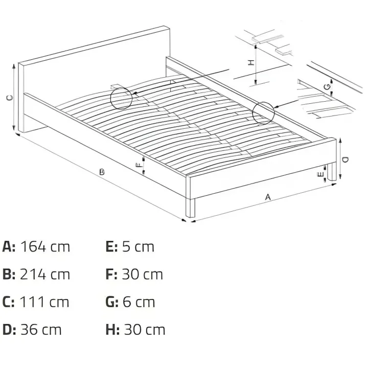 Letto matrimoniale 160x200cm imbottito con cassettoni in velluto grigio Lux