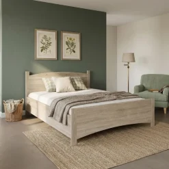 Letto matrimoniale 160x200 cm moderno rovere sonoma Londra