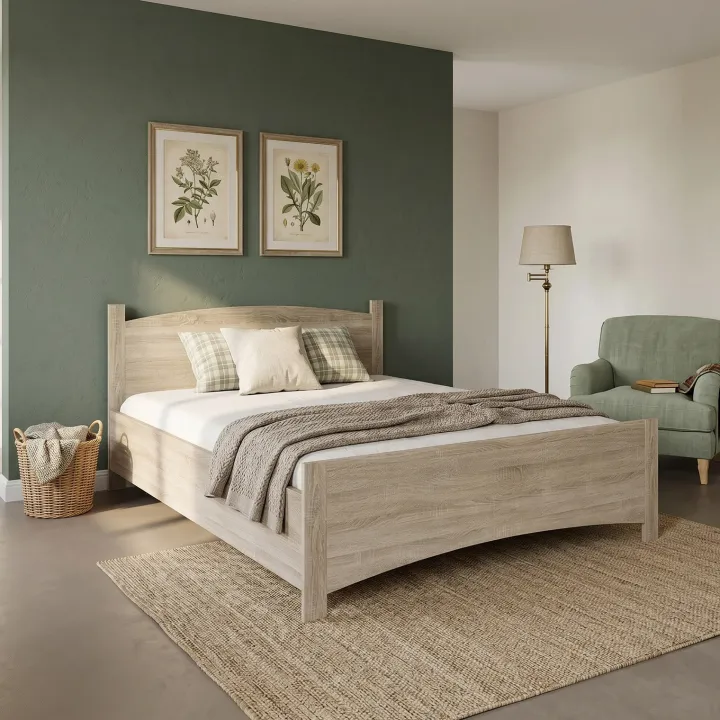 Letto matrimoniale 160x200 cm moderno rovere sonoma Londra