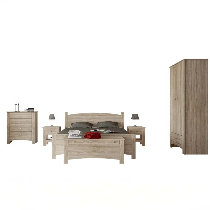 Letto matrimoniale 160x200 cm moderno rovere sonoma Londra