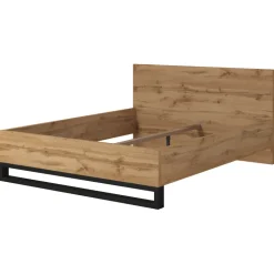 Letto matrimoniale 160x200cm rovere nero industrial Petra