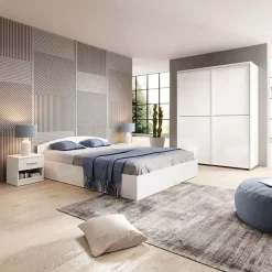 Letto matrimoniale 160x200cm standard bianco lucido Roma-Sorrento