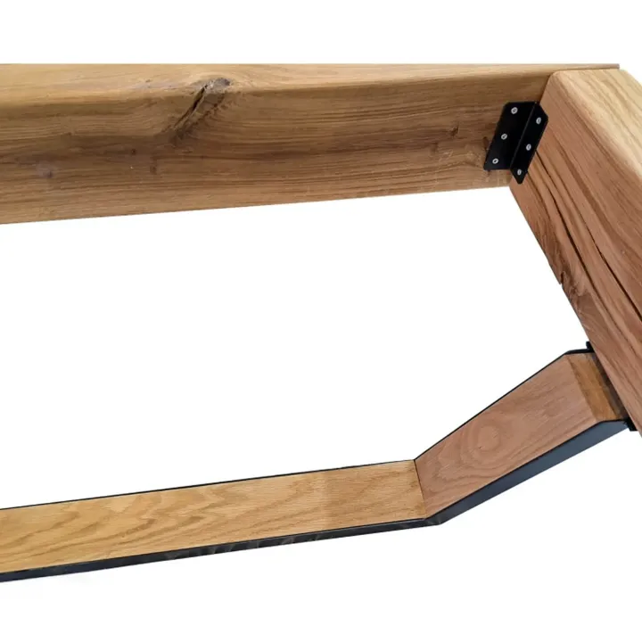 Letto matrimoniale 160x200cm testiera imbottita gambe in metallo legno massello rovere antracite Venalia