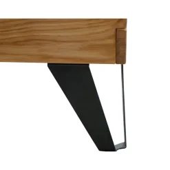 Letto matrimoniale 160x200cm testiera imbottita piedi in metallo legno massello rovere antracite Cortelia