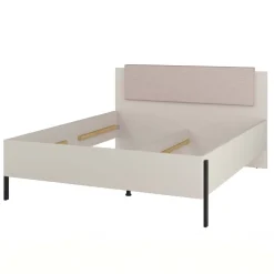 Letto matrimoniale 160x200cm testiera imbottita beige cashmere Simple