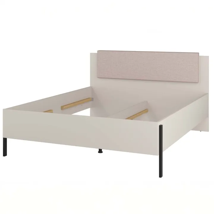 Letto matrimoniale 160x200cm testiera imbottita beige cashmere Simple
