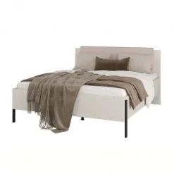 Letto matrimoniale 160x200cm testiera imbottita beige cashmere Simple