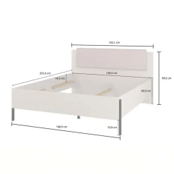 Letto matrimoniale 160x200cm testiera imbottita beige cashmere Simple
