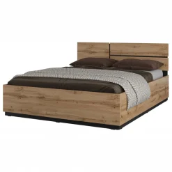 Letto matrimoniale 160x200cm testiera reversibile rovere Lolla