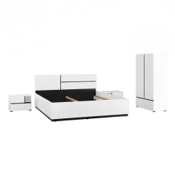 Letto matrimoniale 160x200cm testiera reversibile bianco opaco Lolla